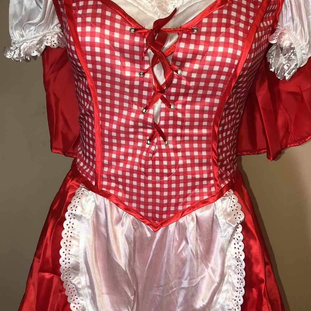 Costume RED RIDING HOOD Sexy Dress With Cape Adult Size Medium 6-8 - Picture 8 of 16